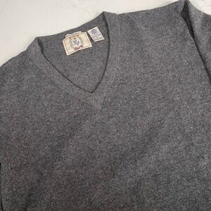 Vintage Sears‎ Foremost 100% Lambswool V-Neck Sweater Gray Men's Large